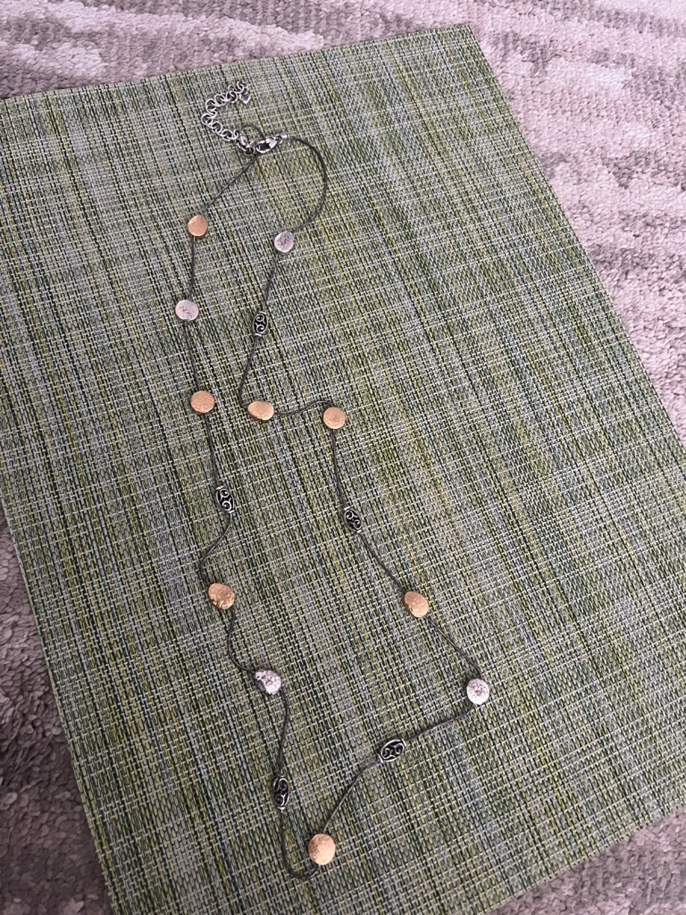 Brighton long Mixed Metal Disc Necklace